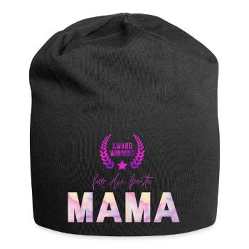 Award Winning für die beste MAMA - Jersey-Beanie - Schwarz - Vorne