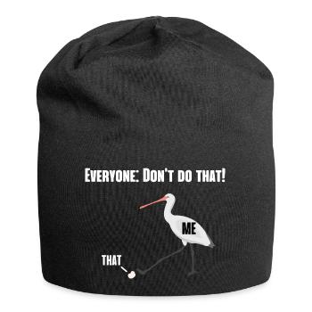 Lustiges Pelikan Tierliebhaber Spaß Geschenk - Jersey-Beanie - Schwarz - Vorne