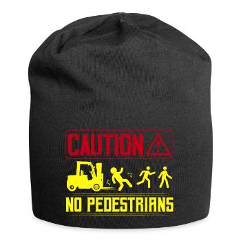 Caution No Pedestrians Forklift Operator - Jersey Beanie - black - Front