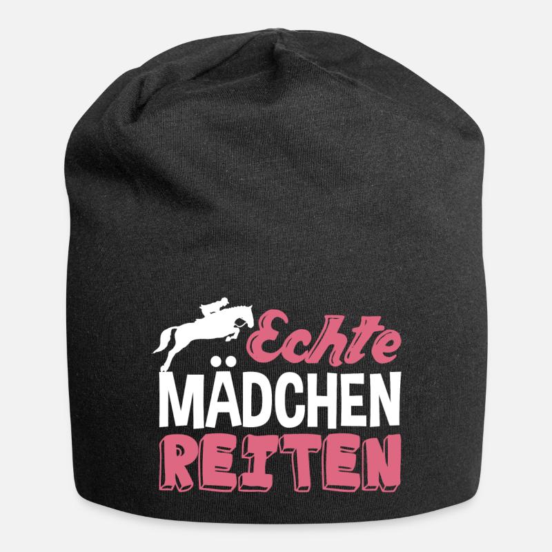 Echte Mädchen reiten - Jersey-Beanie - Schwarz