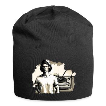 Nicht loslassen - Jersey-Beanie - Schwarz - Vorne