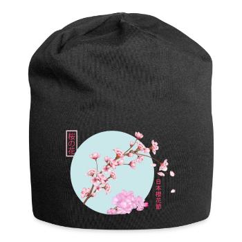 Cherry Blossom Branch - Jersey Beanie - black - Front