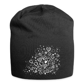 Bouquet d’idole de cœur - Bonnet en jersey - noir - Devant