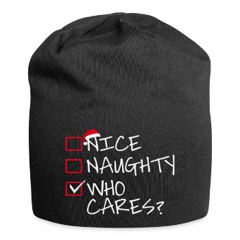 Nice naughty who cares? - Jersey-Beanie - Schwarz - Vorne