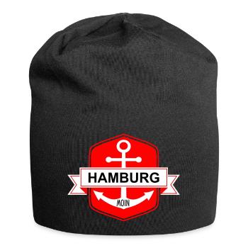 Hamburger Ankerplatz - Jersey-Beanie - Schwarz - Vorne