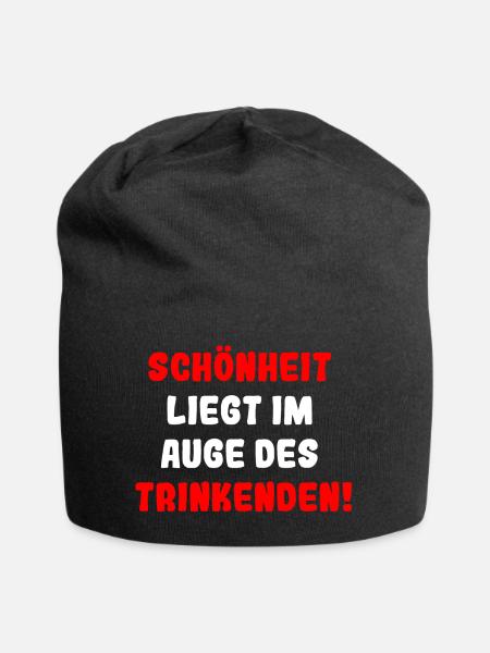 Schonheit liegt im Auge des Trinkenden - Jersey-Beanie - Schwarz