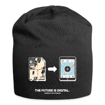 The Future is Digital Embrace The Upgrade - Jersey Beanie - black - Front