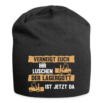 Lagergott Gabelstapler Staplerfahrer Logistiker La - Jersey-Beanie - Schwarz - Vorne