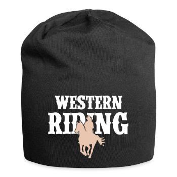 Femme d’équitation western - Bonnet en jersey - noir - Devant