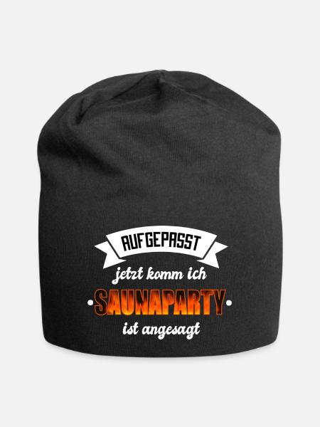 Sauna Saunaparty Party Saunagänger Geschenk lustig - Jersey-Beanie - Schwarz
