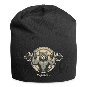 Wortspiel mehrdeutiger deutscher Ausdruck - Muskelkater - Jersey-Beanie - Schwarz - Vorne