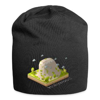 Geometrisches Low-Poly-Hollywood-Zeichen - Jersey-Beanie - Schwarz - Vorne