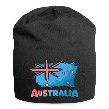 Logo de l’icône d’illustration de bande dessinée du drapeau de l’Australie - Bonnet en jersey - noir - Devant