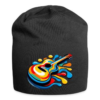 Melting Rainbow Guitar - Jersey Beanie - black - Front