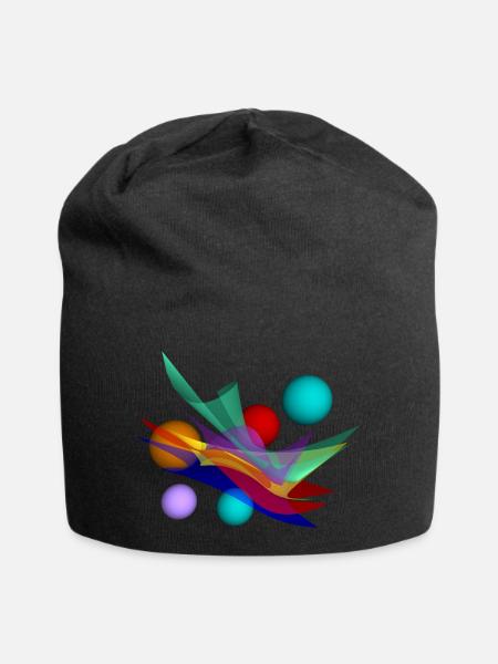 Design mit bicubic waves - Jersey-Beanie - Schwarz