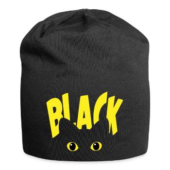 Halloween Schwarze Katze - Jersey-Beanie - Schwarz - Vorne