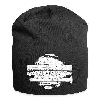 Flöte Zeichnung - Jersey-Beanie - Schwarz - Vorne