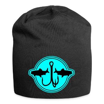 Symbole de pêche Hameçon - Bonnet en jersey - noir - Devant
