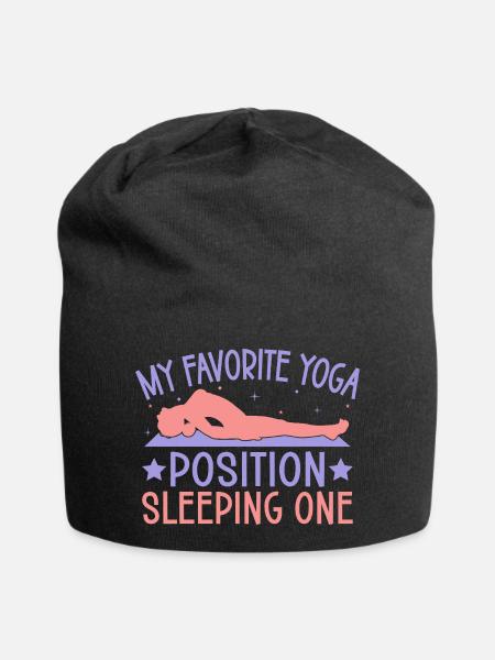Yoga Favorite Position Sleeping One Funny Yoga - Jersey-Beanie - Schwarz