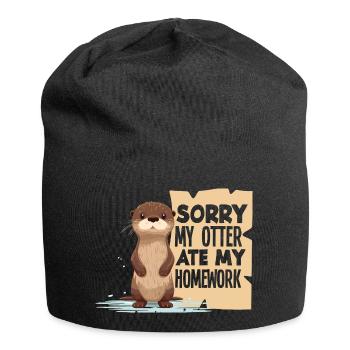 Seeotter Cartoon Ate My Homework - Jersey-Beanie - Schwarz - Vorne
