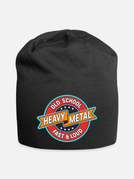 Old School Heavy Metal Badge - Jersey Beanie - black