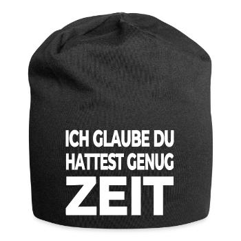 Zeit - Jersey-Beanie - Schwarz - Vorne