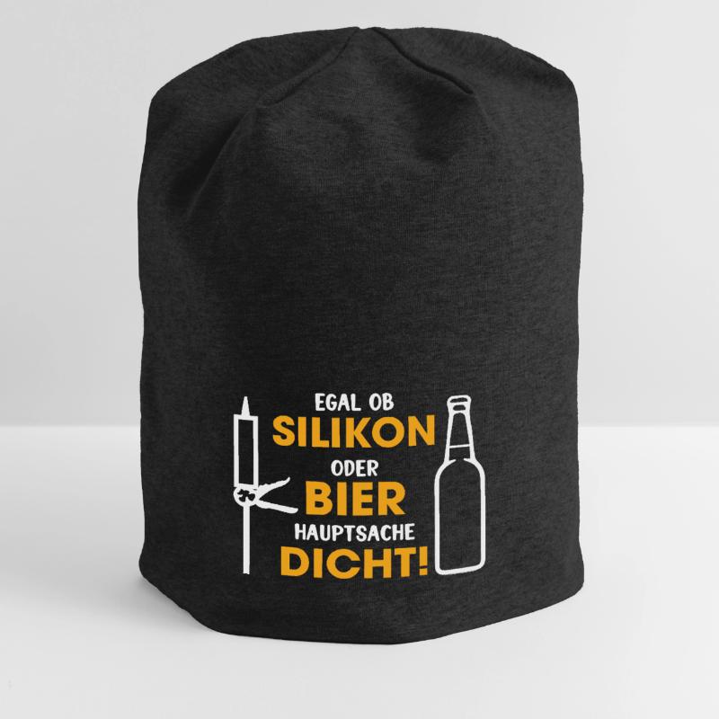 Silikon oder Bier – Hauptsache dicht Jersey-Beanie