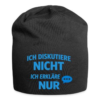 Ich erkläre nur Typografie Blau - Jersey-Beanie - Schwarz - Vorne