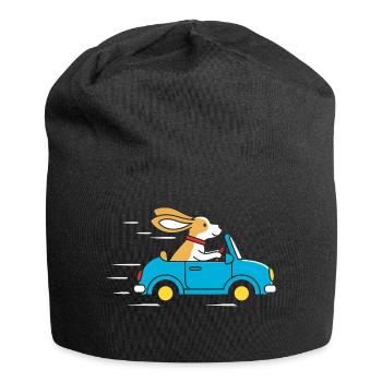 Rabbit in a convertible: Happy ride - Jersey Beanie - black - Front