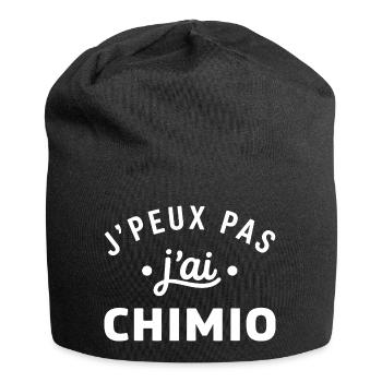 J'peux pas j'ai chimio - Bonnet en jersey - noir - Devant