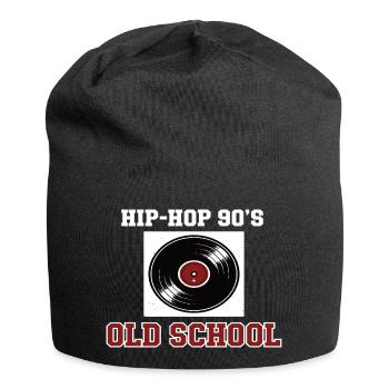 Hip Hop 90er Old School DJ Vinyl - Jersey-Beanie - Schwarz - Vorne