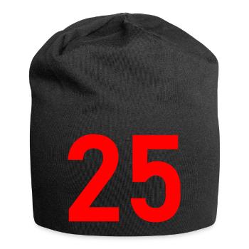 25. 25 JAHRE. 25. JUBILÄUM. 25 JAHRESJUBILÄUM. - Jersey-Beanie - Schwarz - Vorne