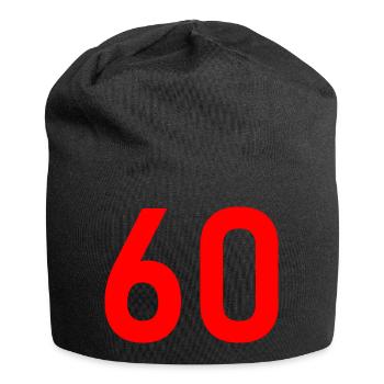 60. 60 ANS. 60e ANNIVERSAIRE. ANNIVERSAIRE 60 ANS. - Bonnet en jersey - noir - Devant