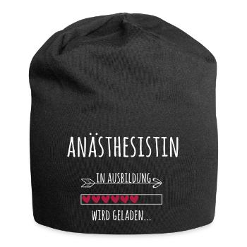Anästhesistin Ausbildung Medizinstudium Ärztin - Jersey-Beanie - Schwarz - Vorne