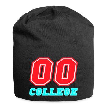00 College Neon-Emblem - Jersey-Beanie - Schwarz - Vorne
