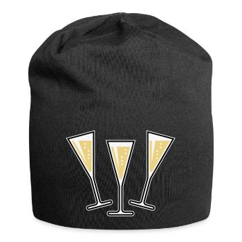 3 Sektgläser (Sekt / Trichter / Zu / 3C) - Bonnet en jersey - noir - Devant