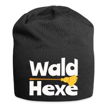 Wald Hexe Besen Natur Hexerei Fantasy Design - Jersey-Beanie - Schwarz - Vorne