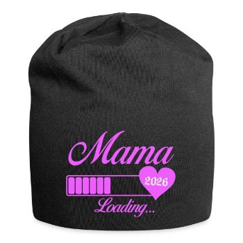 Mama 2026 Loading Herz - Jersey-Beanie - Schwarz - Vorne