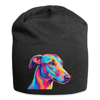Art coloré de lévrier aquarelle - Bonnet en jersey - noir - Devant