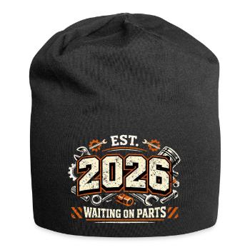 Waiting On Parts 2026 Mechaniker Spruch T-Shirt - Jersey-Beanie - Schwarz - Vorne