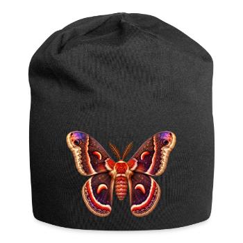 Cecropia Moth Hyalophora cecropia Cartoon Style - Jersey Beanie - black - Front