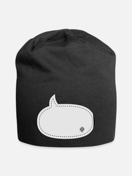 speech balloon patch - Jersey Beanie - black