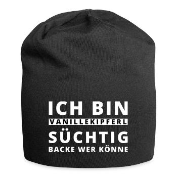Ich bin Vanillekipferl Süchtig. Weihnaten. Backen. - Jersey-Beanie - Schwarz - Vorne