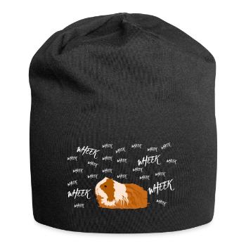 Wheek Wheek Wheek Meerschweinchen Süß Haustier - Jersey-Beanie - Schwarz - Vorne