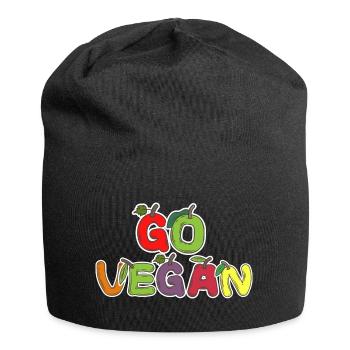 Go Vegan Fruits Lettres - Bonnet en jersey - noir - Devant