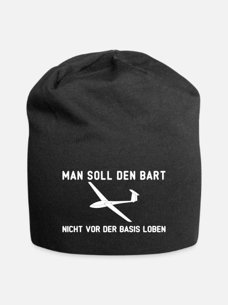 Bart loben Basis Segelflieger lustiger Spruch - Jersey-Beanie - Schwarz