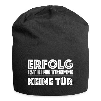 Erfolg ist eine Treppe keine Tür | Motivation - Jersey-Beanie - Schwarz - Vorne