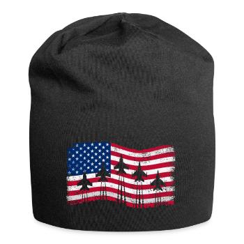Amerikanische Kampfjets 4. Juli - Jersey-Beanie - Schwarz - Vorne