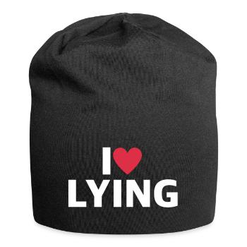 Ich liebe es zu lügen | lustige Sprüche, Sarkasmus - Jersey-Beanie - Schwarz - Vorne