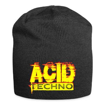 Acid Techno Grunge | Wir lieben Acid Techno - Jersey-Beanie - Anthrazit - Vorne